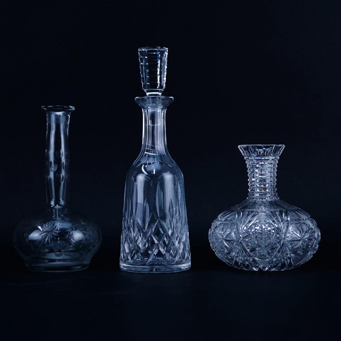 Lot of Three (3) Crystal Decanters. Includes a (1 of 4)
