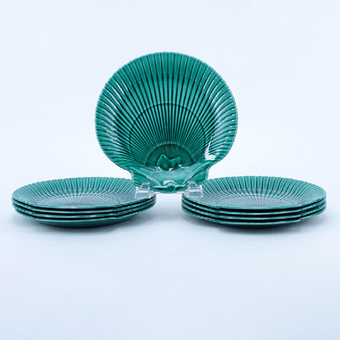 Nine (9) Wedgwood Majolica Etruria & Barlaston Green (1 of 2)