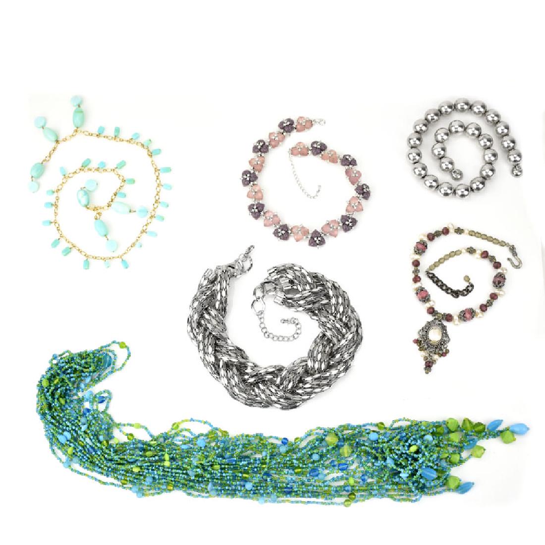 Six (6) Piece Costume Jewelry Necklace Lot (1 of 1)