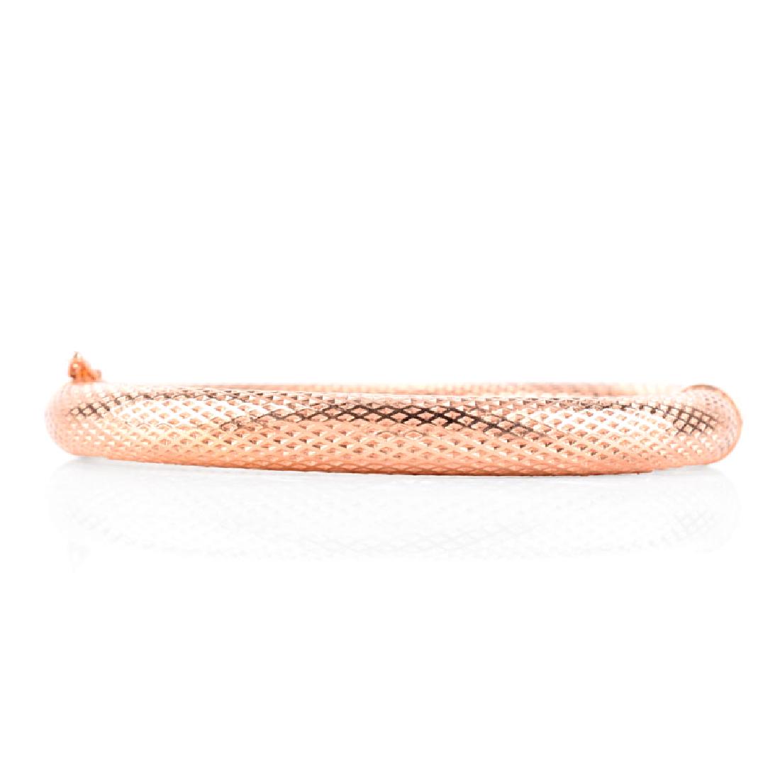 Italian 14 Karat Rose Gold Hinged Bangle Bracelet. (1 of 4)