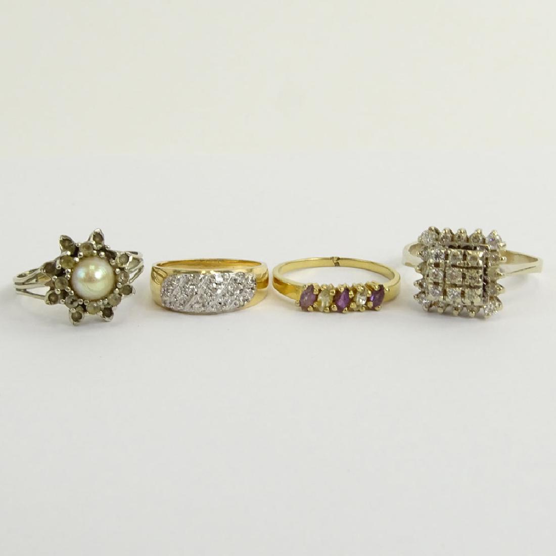 Collection of Four (4) Diamond and Gemstone Rings. Two (1 of 7)