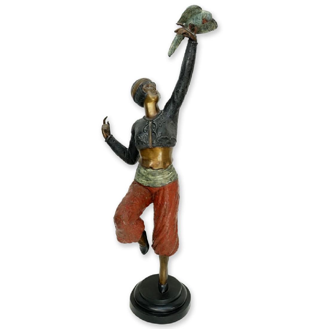 Large Art Deco style Patinated Bronze Sculpture, Dancer (1 of 6)