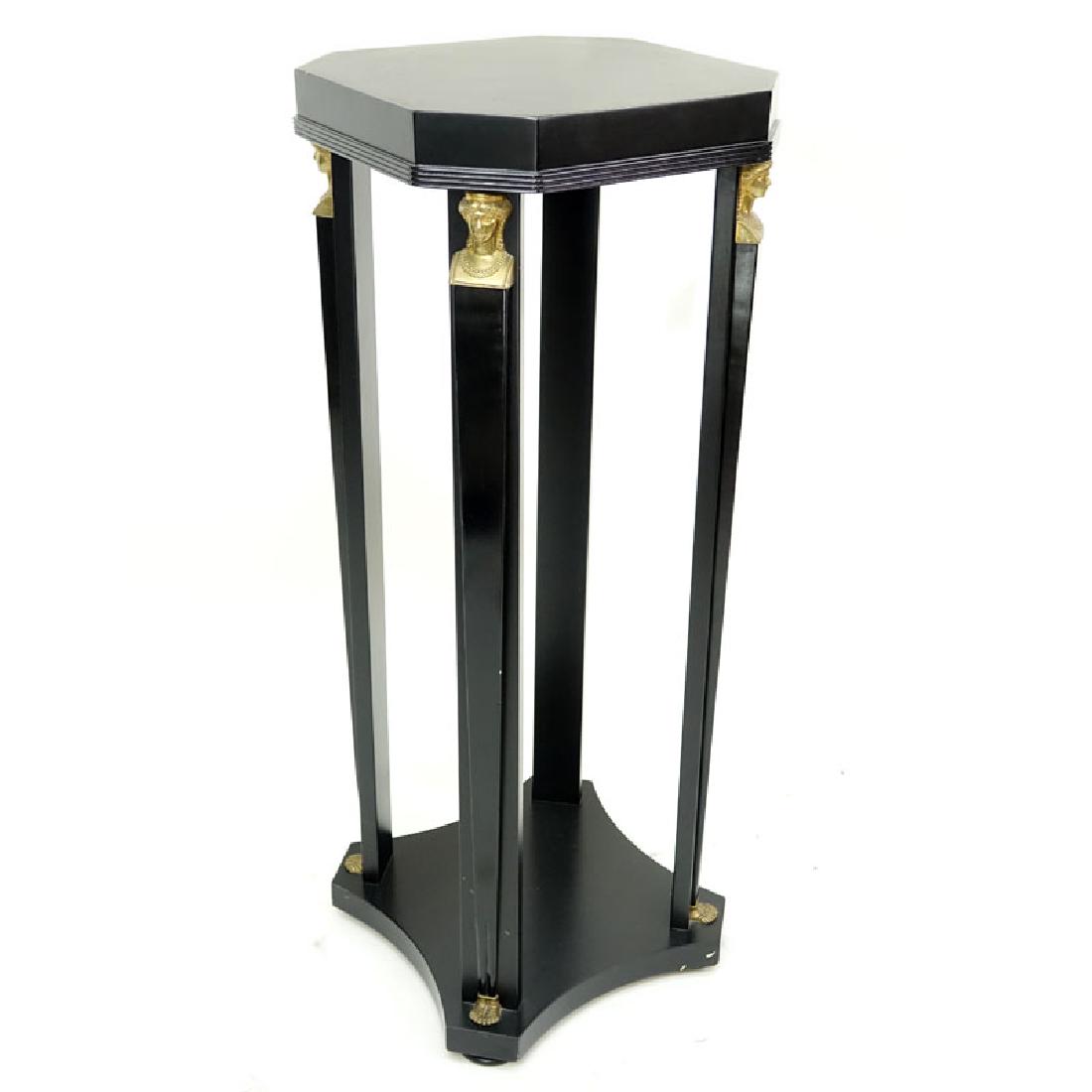 20th Century Empire Style Black Lacquer Pedestal Stand. (1 of 5)