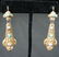 61A: Antique Victorian 14k Gold Drop Earrings w/ Turquo - 2