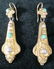 61A: Antique Victorian 14k Gold Drop Earrings w/ Turquo - 4