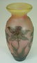 101: Signed Galle Cameo Art Glass Vase w/ Bluish Gray O - 3