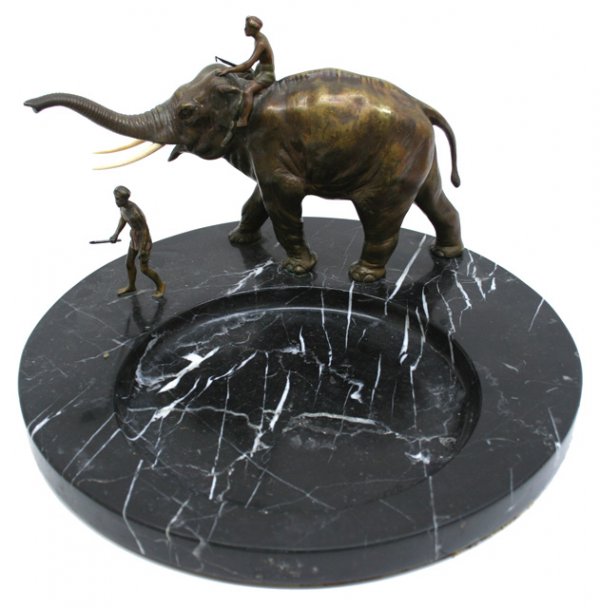 Austrian/Vienna Bronze Ivory Sculpture Mounted on