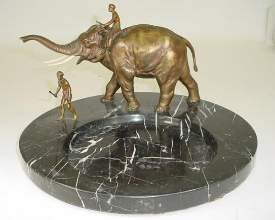 Austrian/Vienna Bronze Ivory Sculpture Mounted on - 2