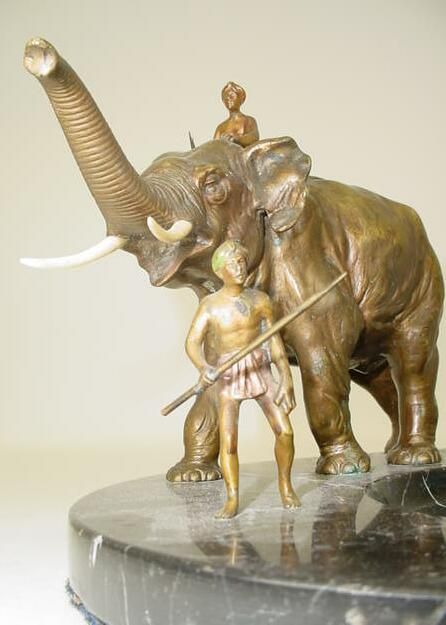 Austrian/Vienna Bronze Ivory Sculpture Mounted on - 3
