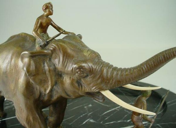Austrian/Vienna Bronze Ivory Sculpture Mounted on - 4