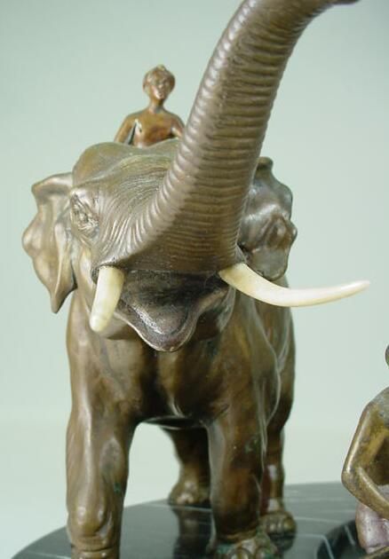 Austrian/Vienna Bronze Ivory Sculpture Mounted on - 5
