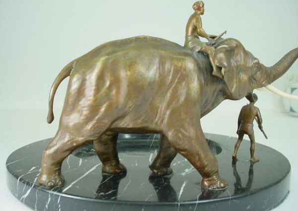 Austrian/Vienna Bronze Ivory Sculpture Mounted on - 6