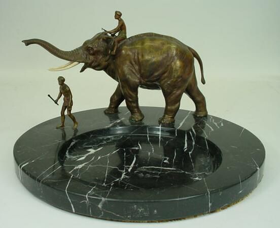 Austrian/Vienna Bronze Ivory Sculpture Mounted on - 9