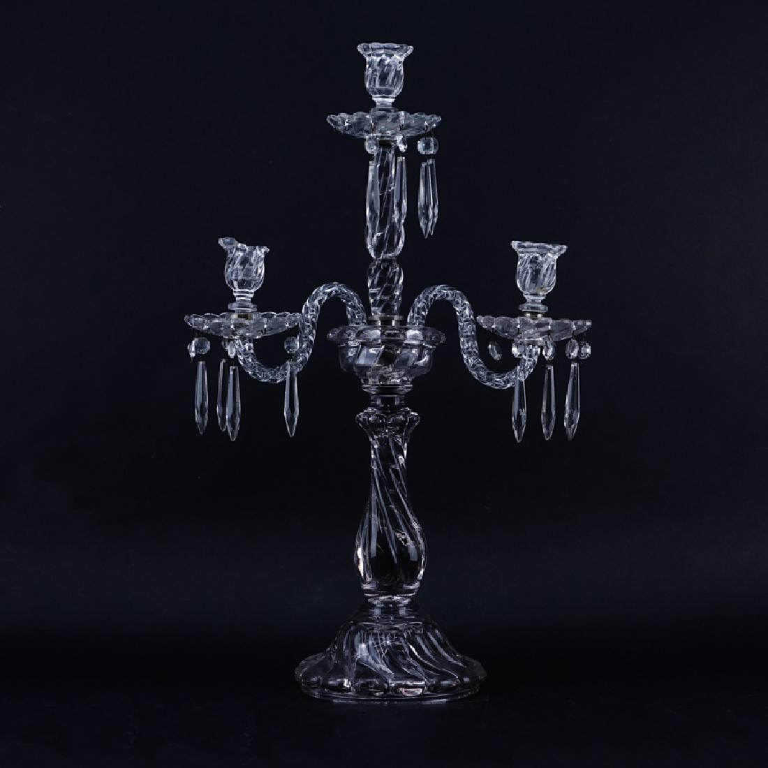 Baccarat Style Crystal Candelabra. Unsigned. AS IS (1 of 6)