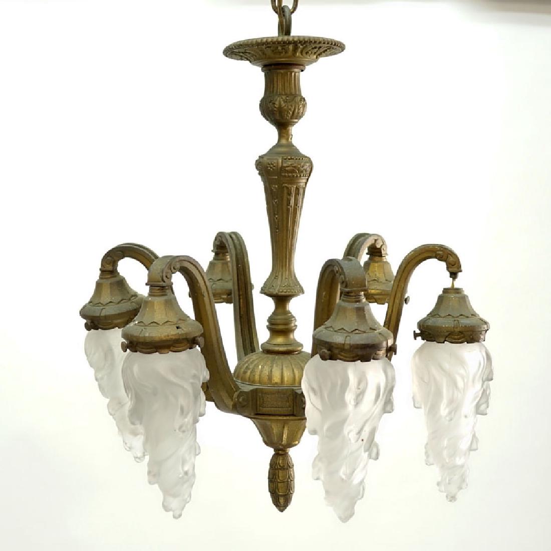 19th Century Gilt Bronze Six-Arm Chandelier with (1 of 4)