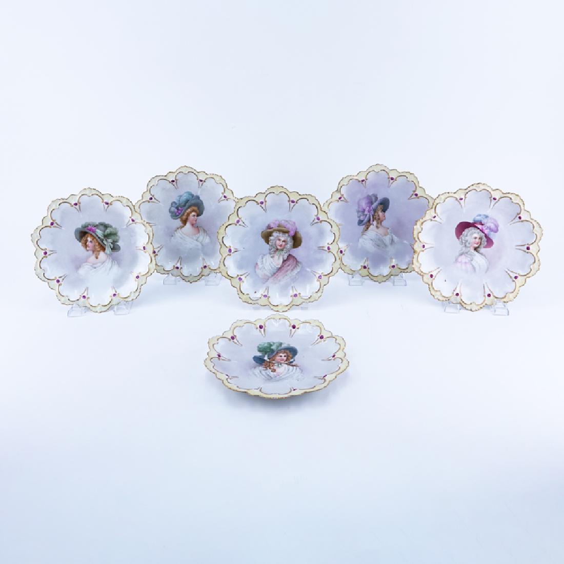 Set of Six (6) Antique MZ Austria Portrait Cabinet (1 of 4)