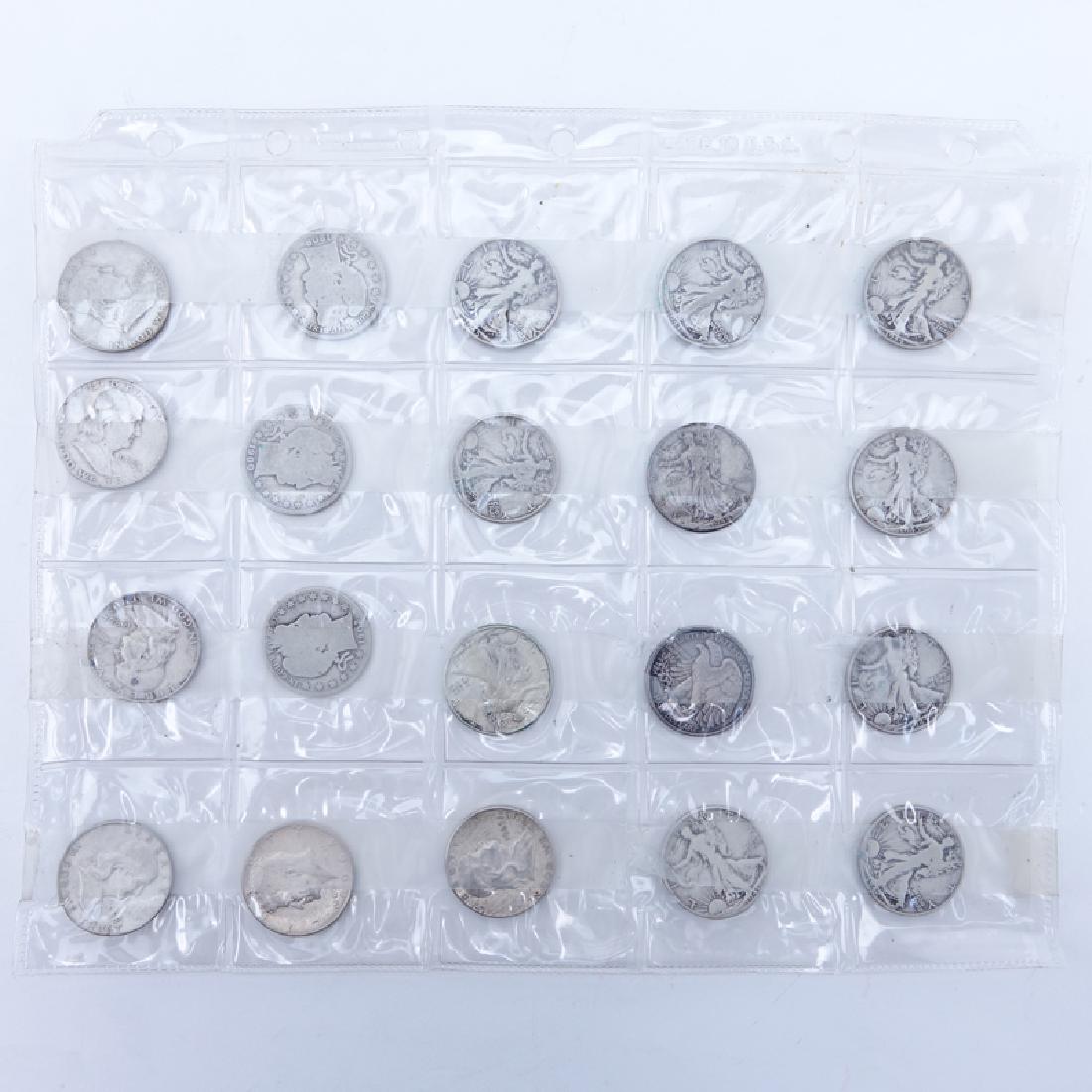 Sheet of Twenty (20): 1900 - 1965 U.S. Silver Half (1 of 2)