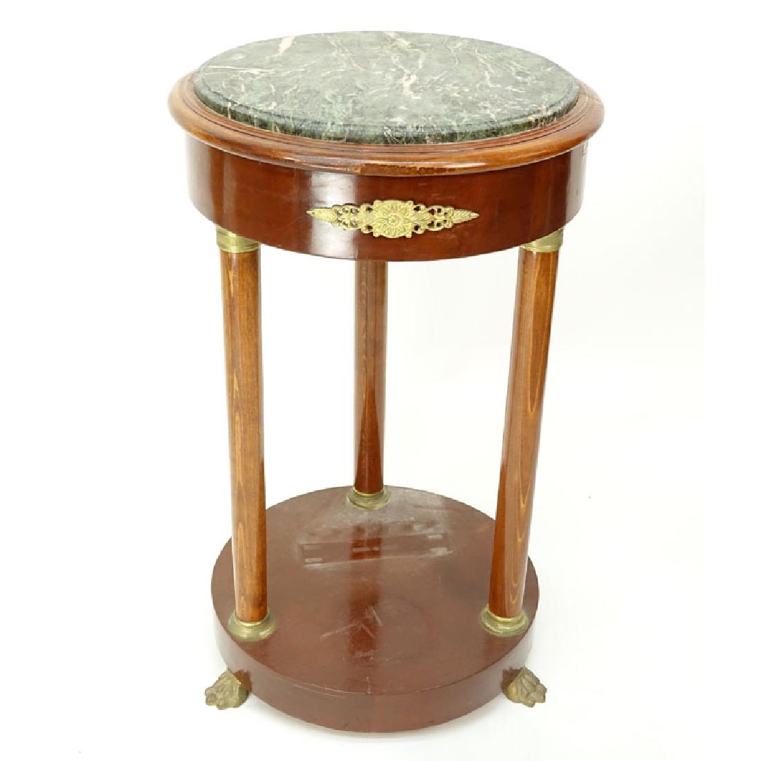 20th Century Empire Style Round Marble Top Table. Gilt (1 of 4)