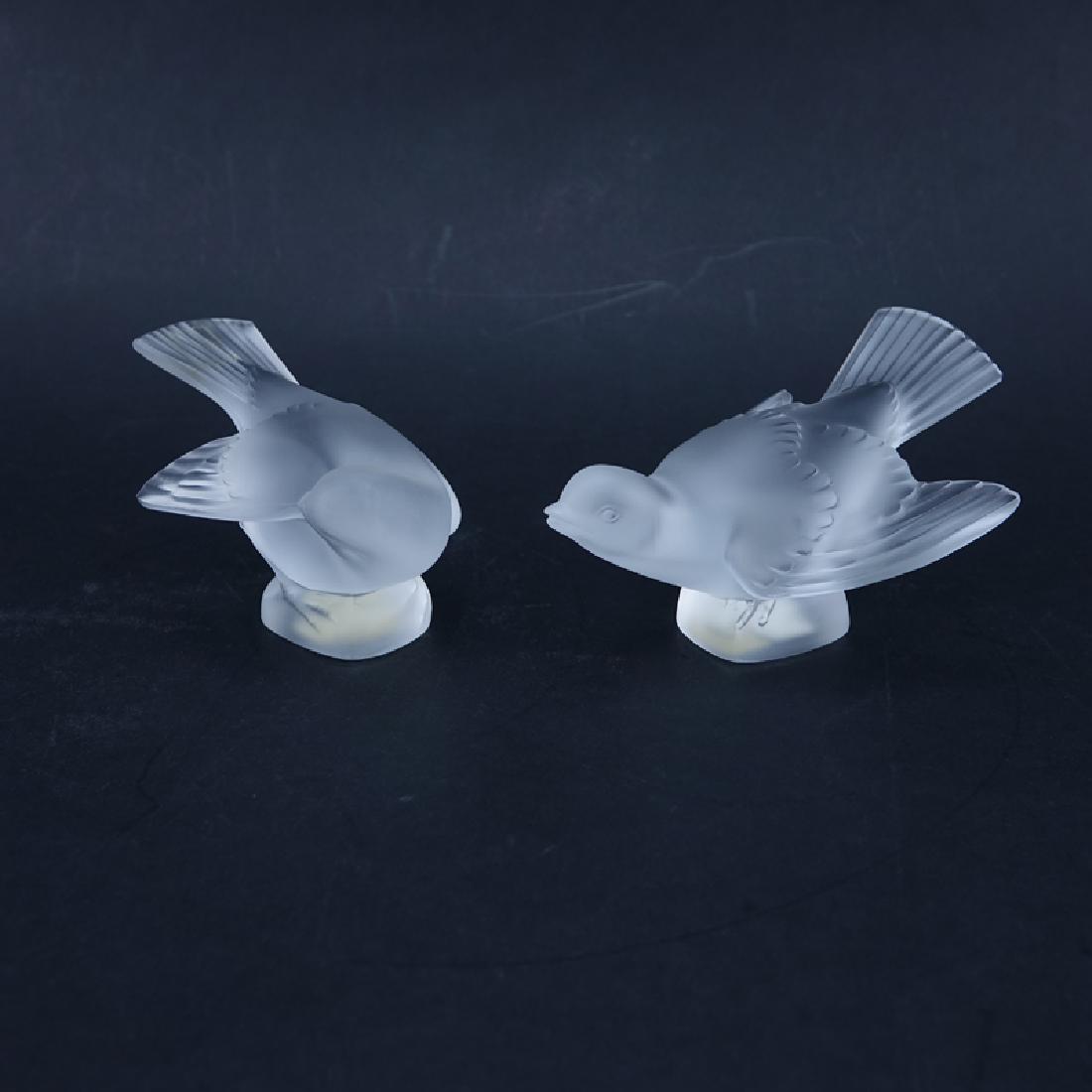 Two (2) Lalique Frosted Crystal Bird (1 of 5)