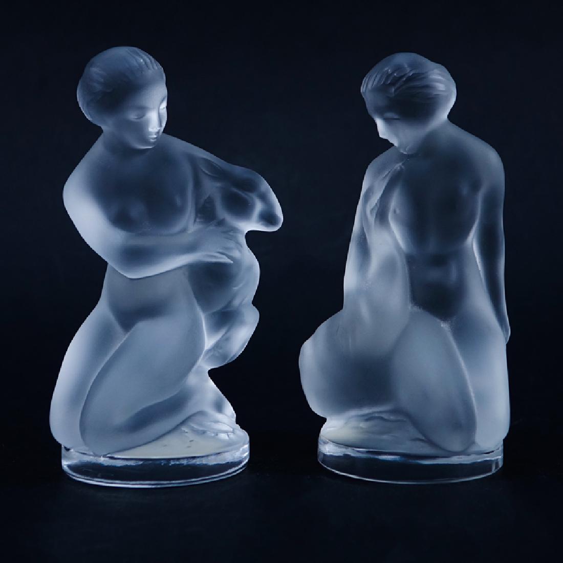 Two (2) Lalique Frosted Crystal Figurines/Paperweights (1 of 4)
