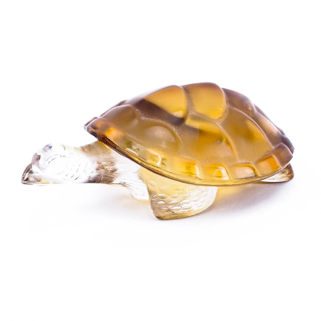 Lalique Amber Crystal Turtle Figurine/Paperweight. (1 of 3)