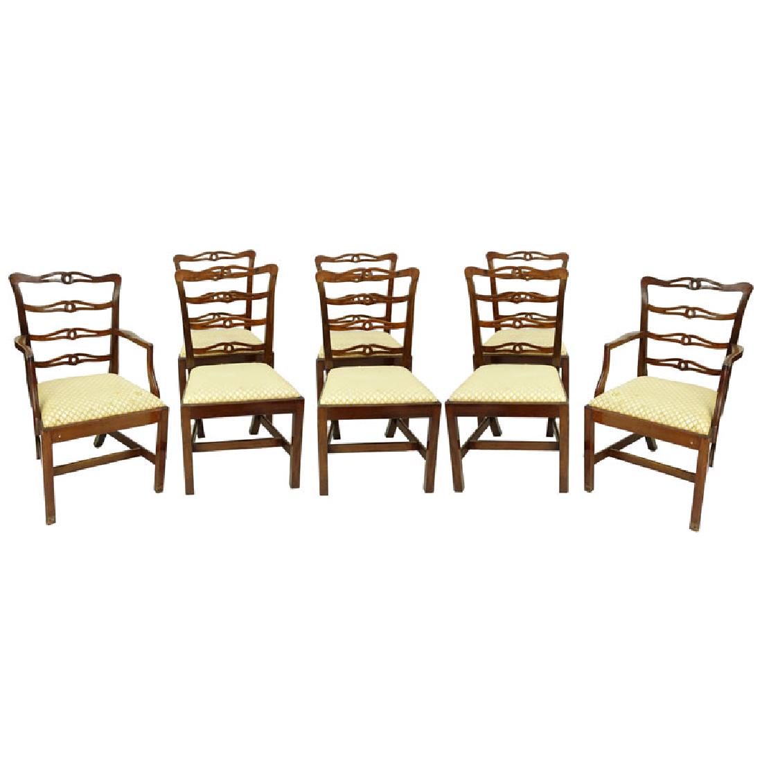Set of Eight (8) 19th Century Mahogany and Upholstered (1 of 3)