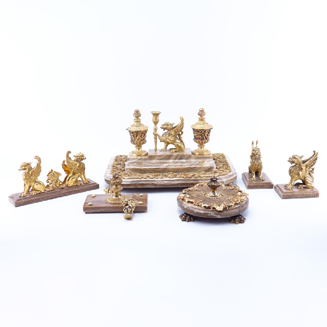 Six (6) Piece Gilt Bronze And Marble Probably English (1 of 5)