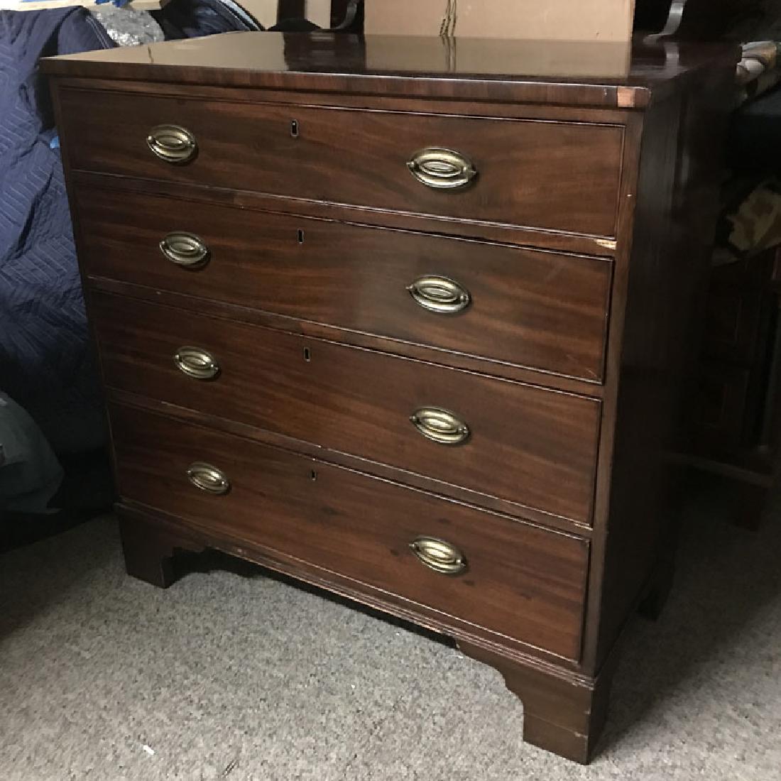 Large Antique Georgian Mahogany Chest of Drawers. Four (1 of 3)