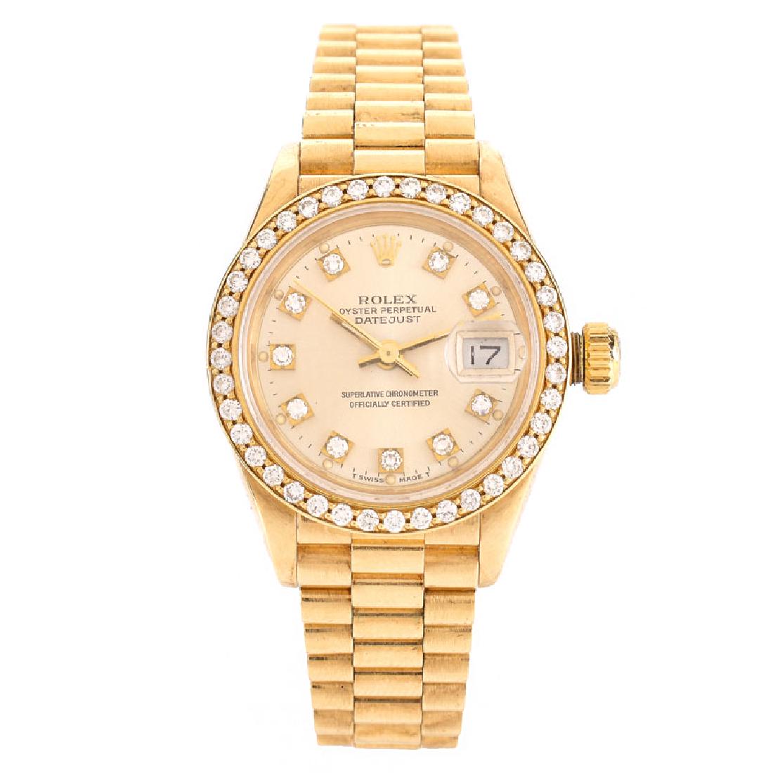 Lady's Rolex Presidential 18 Karat Yellow Gold Bracelet (1 of 7)