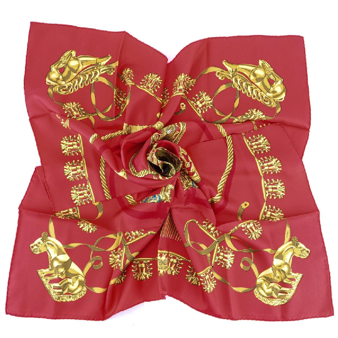 Hermes Silk Scarf "Les Cavaliers d'Or". (1 of 5)