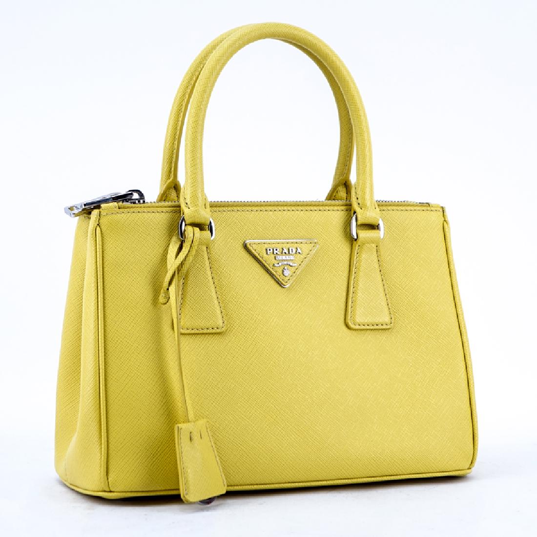 Prada Yellow Small Grained Leather Saffiano Lux (1 of 9)