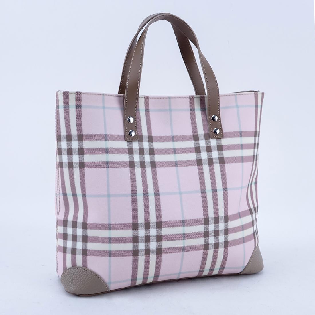 Burberry Pink/Beige Nova Check Coated Canvas Tote. (1 of 6)