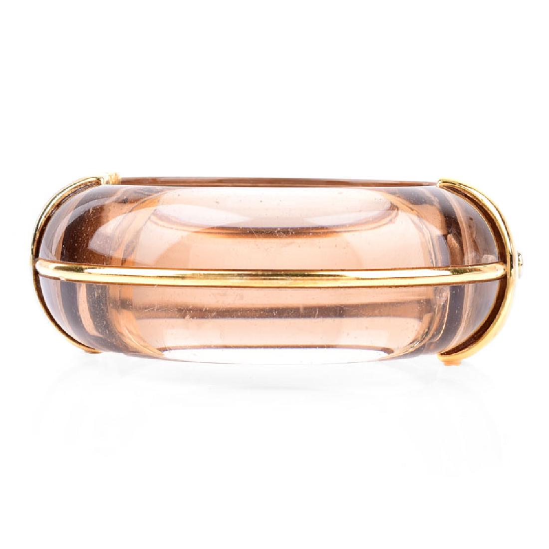 Retro Italian Sterling Silver and Acrylic Hinged Cuff (1 of 5)