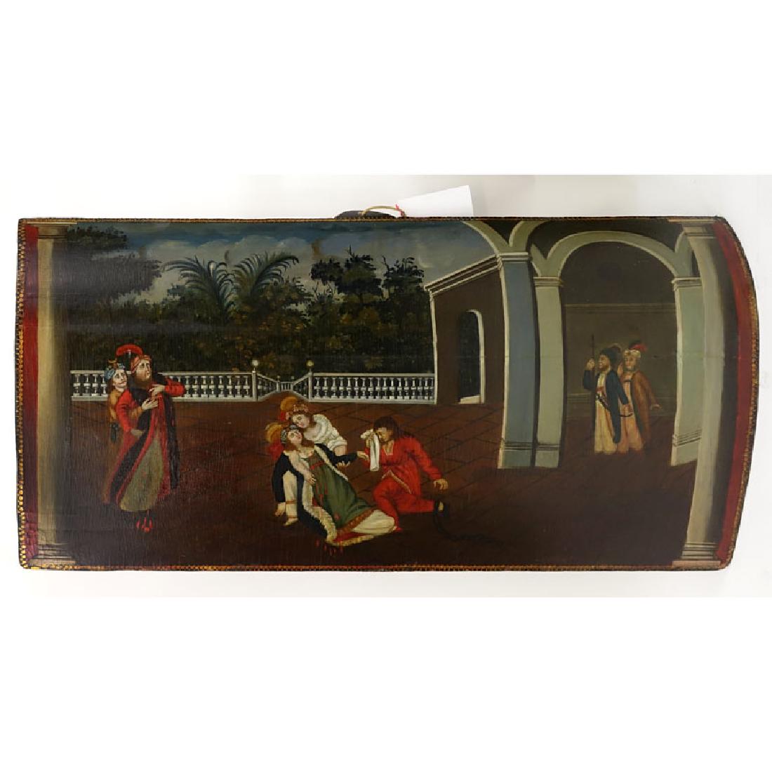 18th Century Ottoman Oil On Concave Wood Panel "Ottoman (1 of 3)