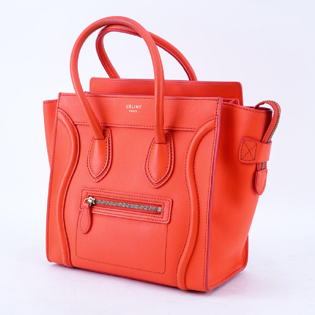 Celine Orange Smooth Leather Luggage MM Tote. (1 of 6)