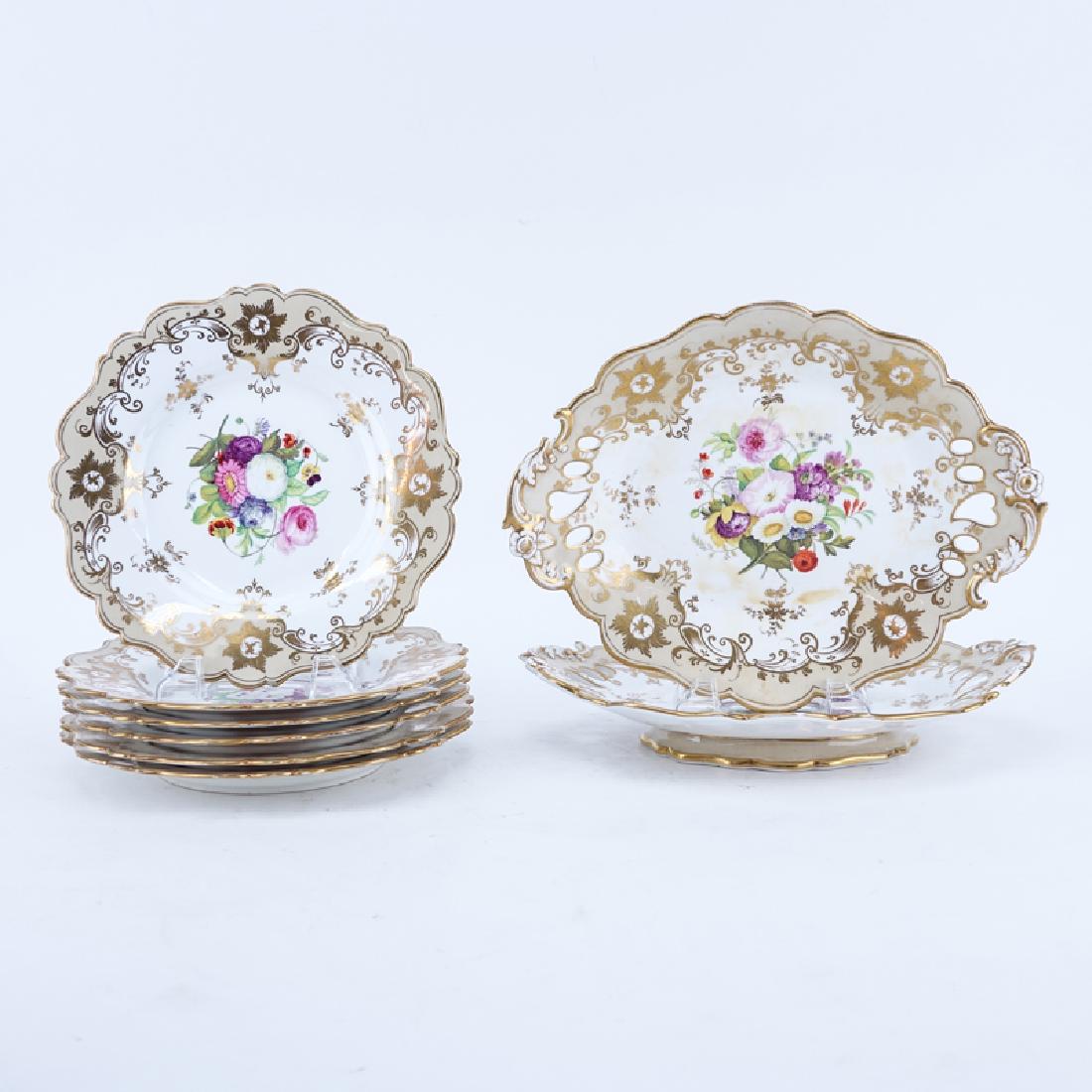 Antique Eight (8) Piece English Porcelain Dessert Set. (1 of 5)