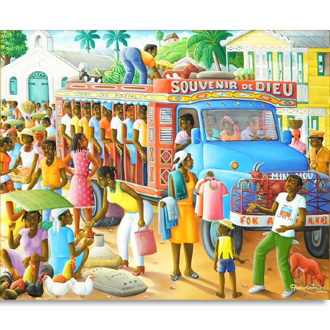 Andre Normil, Haitian (born 1934) Oil on Canvas, Busy (1 of 9)