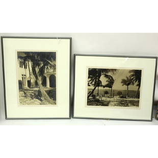 Two (2) Works by Samuel Gottscho, American (1875 -: Two (2) Works by Samuel Gottscho, American (1875 - 1971) Black and White Silver Gelatin Prints of Two Outdoor Scenes, Each Signed Lower Right. Good condition. Tallest Frame measures 20-1/4" H x