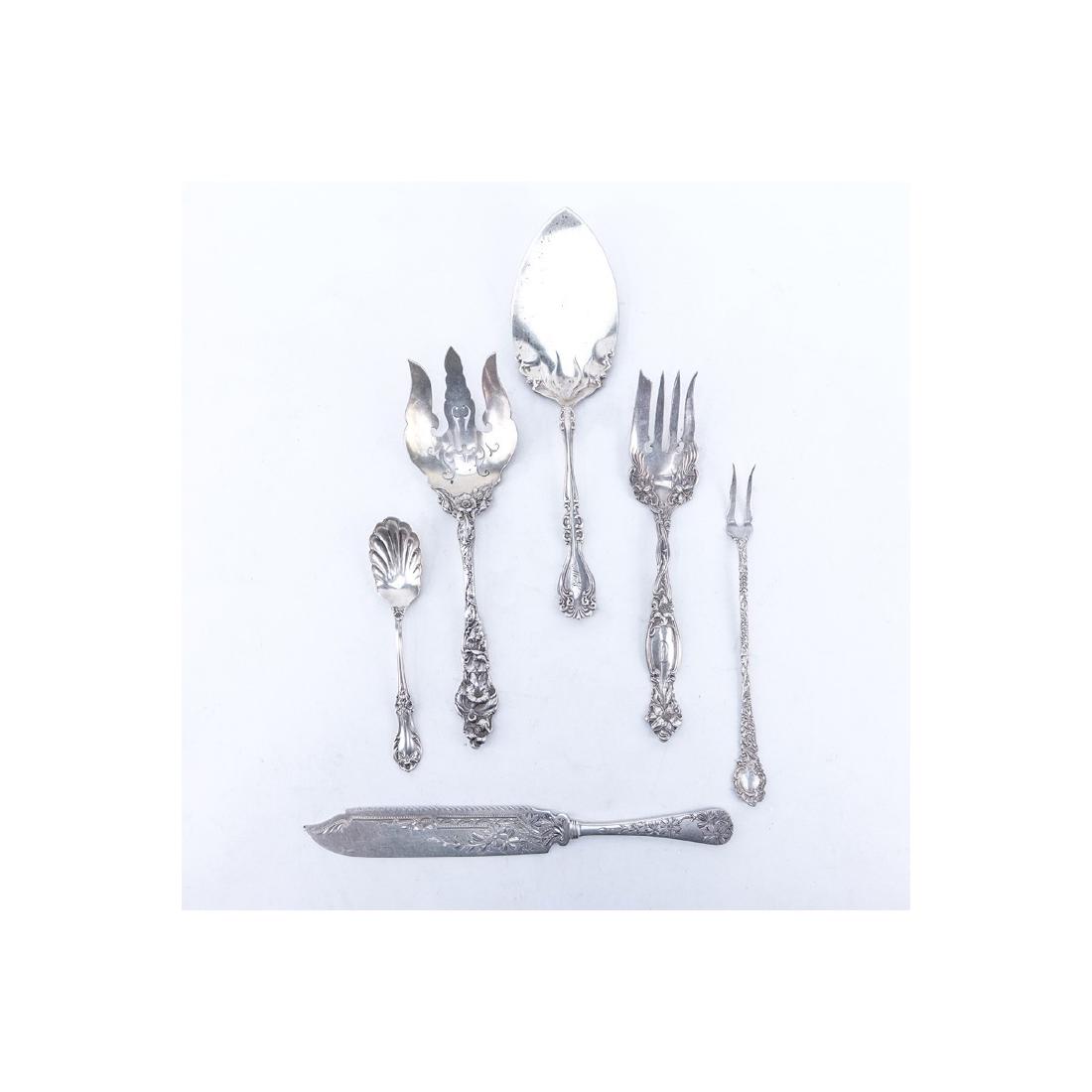 Grouping of Six (6) Antique Sterling Silver: Server 10" (1 of 5)