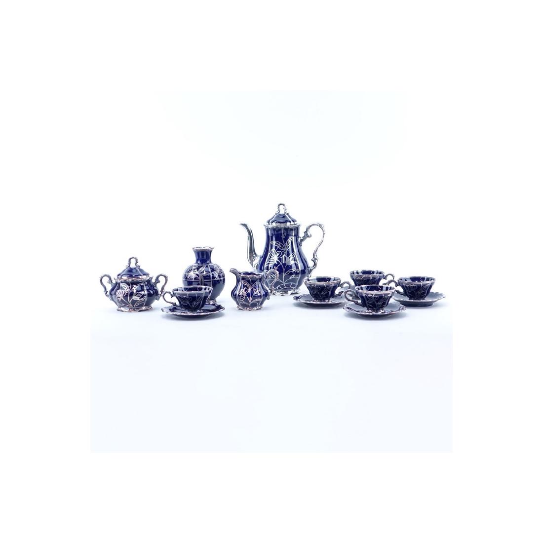Thirteen (13) Piece German Cobalt Blue Porcelain and (1 of 4)