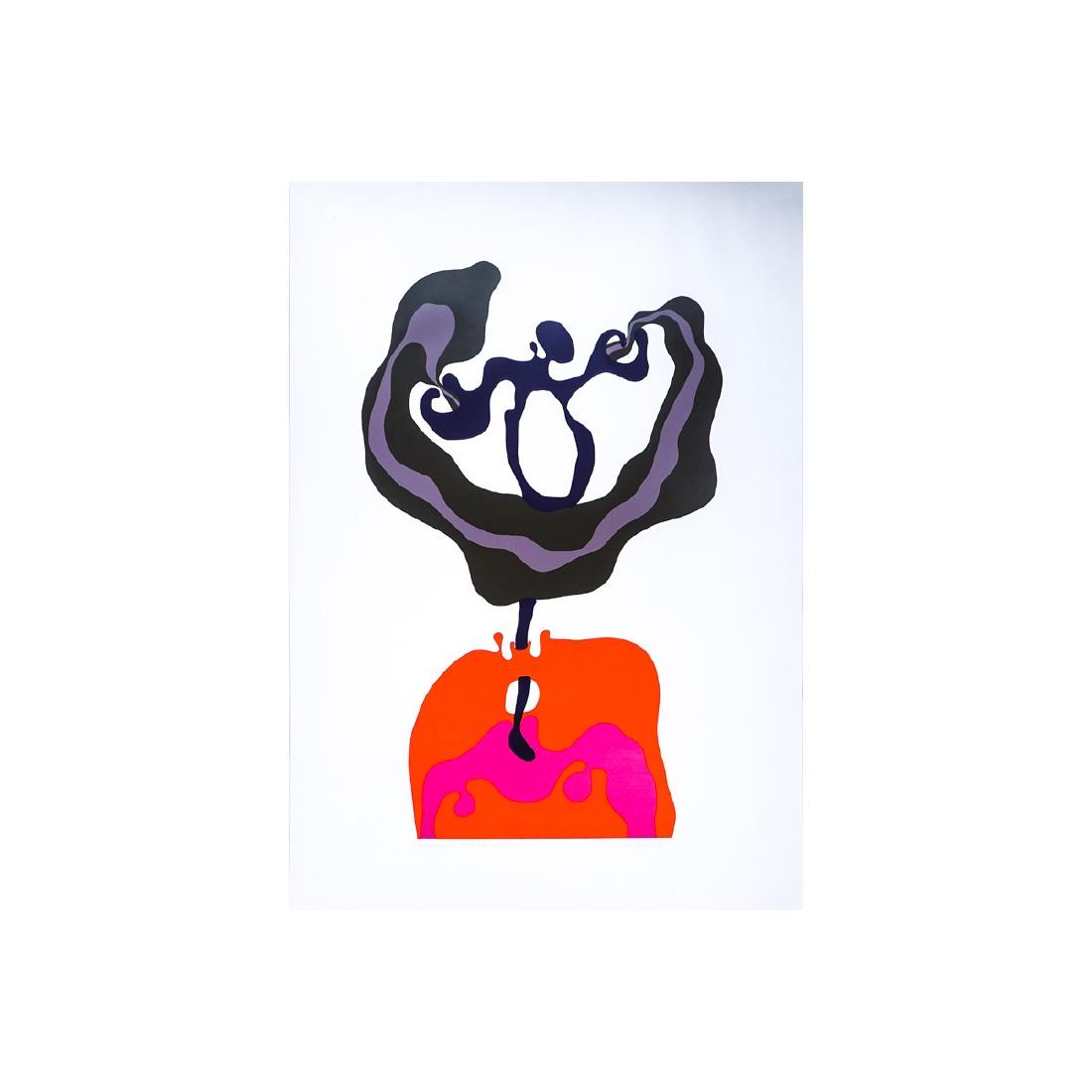 Modern Serigraph on Paper "Sergraphie 9115: Abstract (1 of 4)