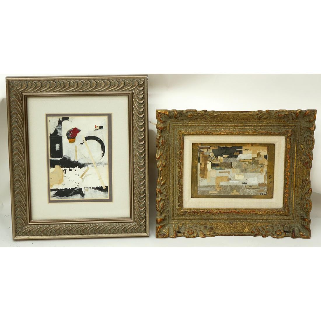 Two (2) Philip Standish Read, American (1927 - 2000): Two (2) Philip Standish Read, American (1927 - 2000) Mixed Media Collages, Abstract Compositions, Each Signed Lower Right, one is inscribed and dated 1993 en verso. Each in good condition. Largest fra