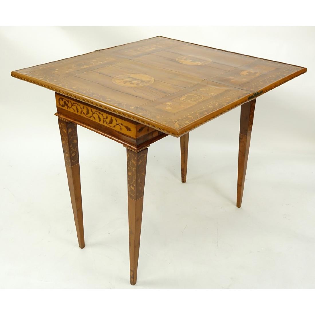 Antique Marquetry Inlaid Flip Top Game Table. Floral (1 of 6)