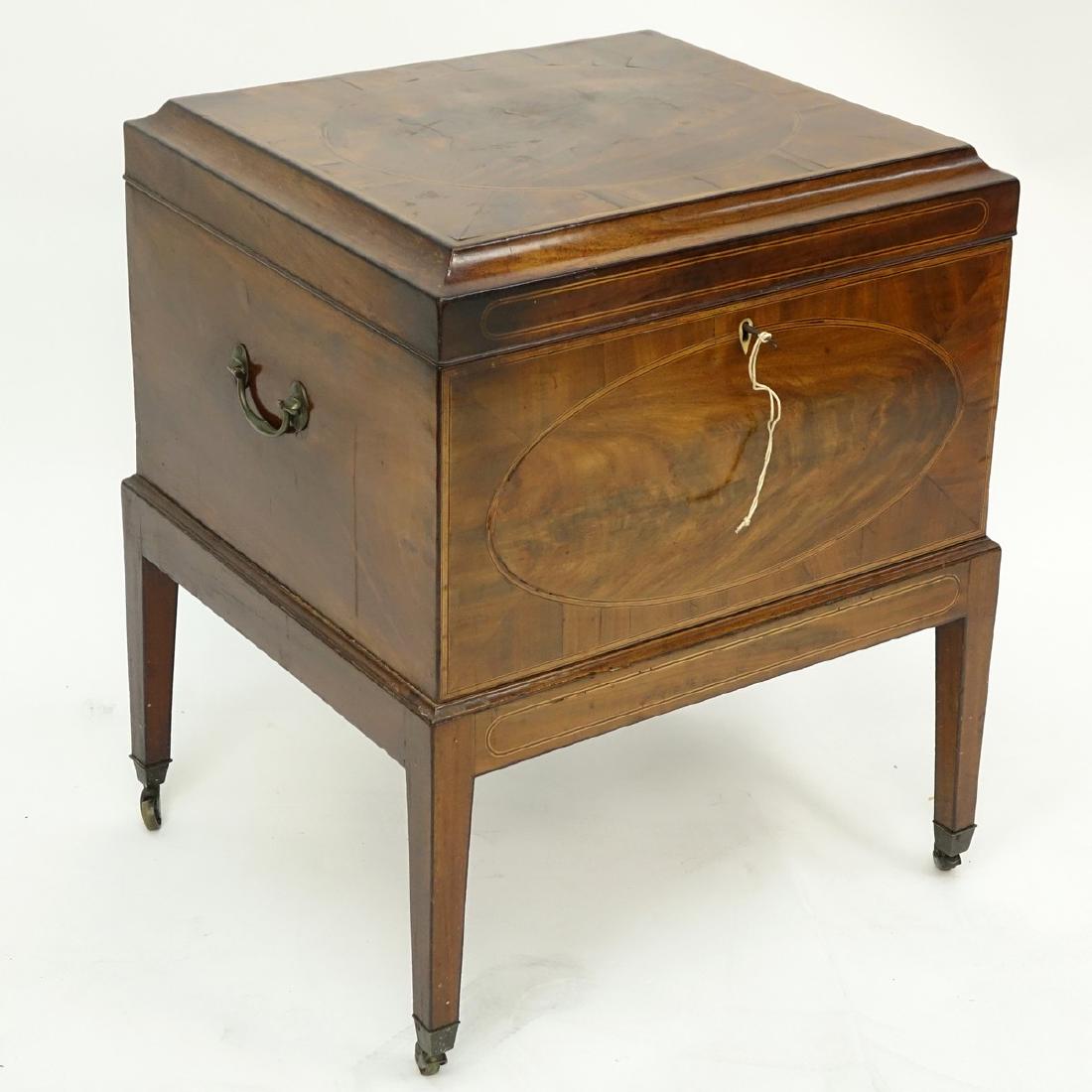 English George III Flame Mahogany Inlaid Cellarette on (1 of 5)