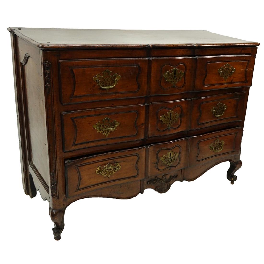 19th Century French Carved Walnut Commode/Chest of (1 of 4)