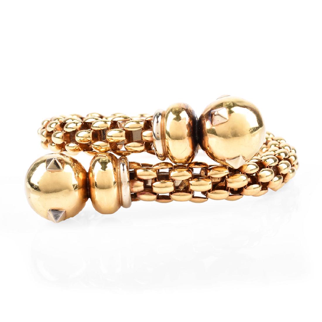 Vintage 18 Karat Yellow Gold Flexible Cuff Bangle (1 of 4)