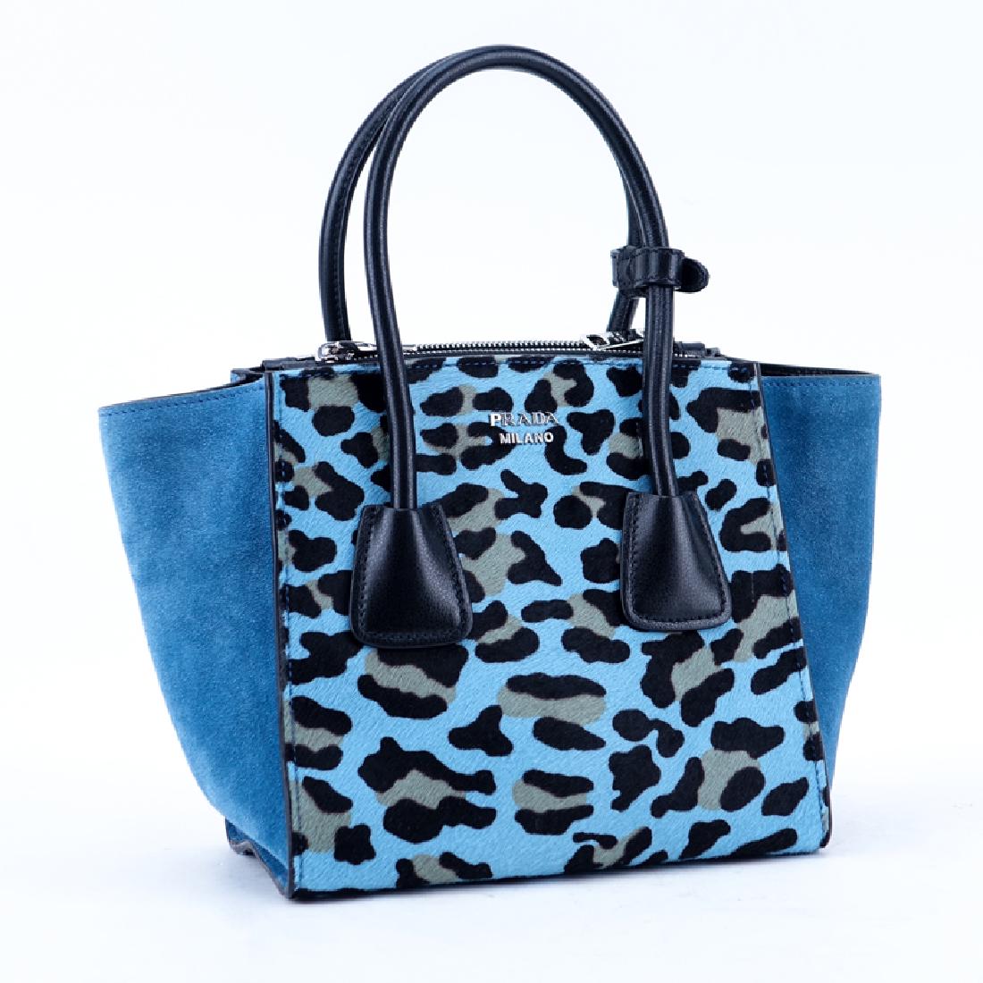 Prada Sky Blue/Black Leopard Print Pony And Suede (1 of 8)