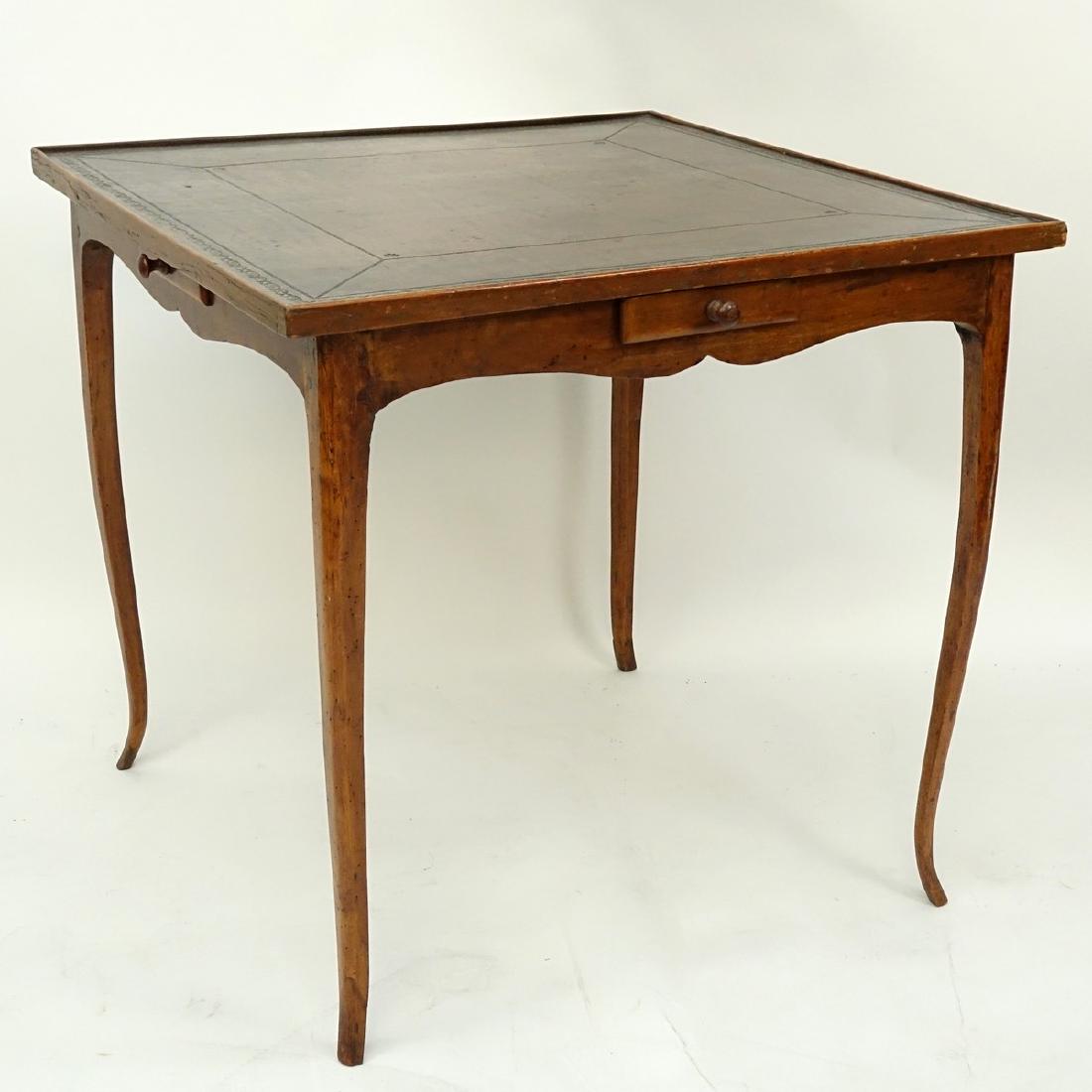 Louis XV Style Game Table with Tooled Leather Top. Four (1 of 4)