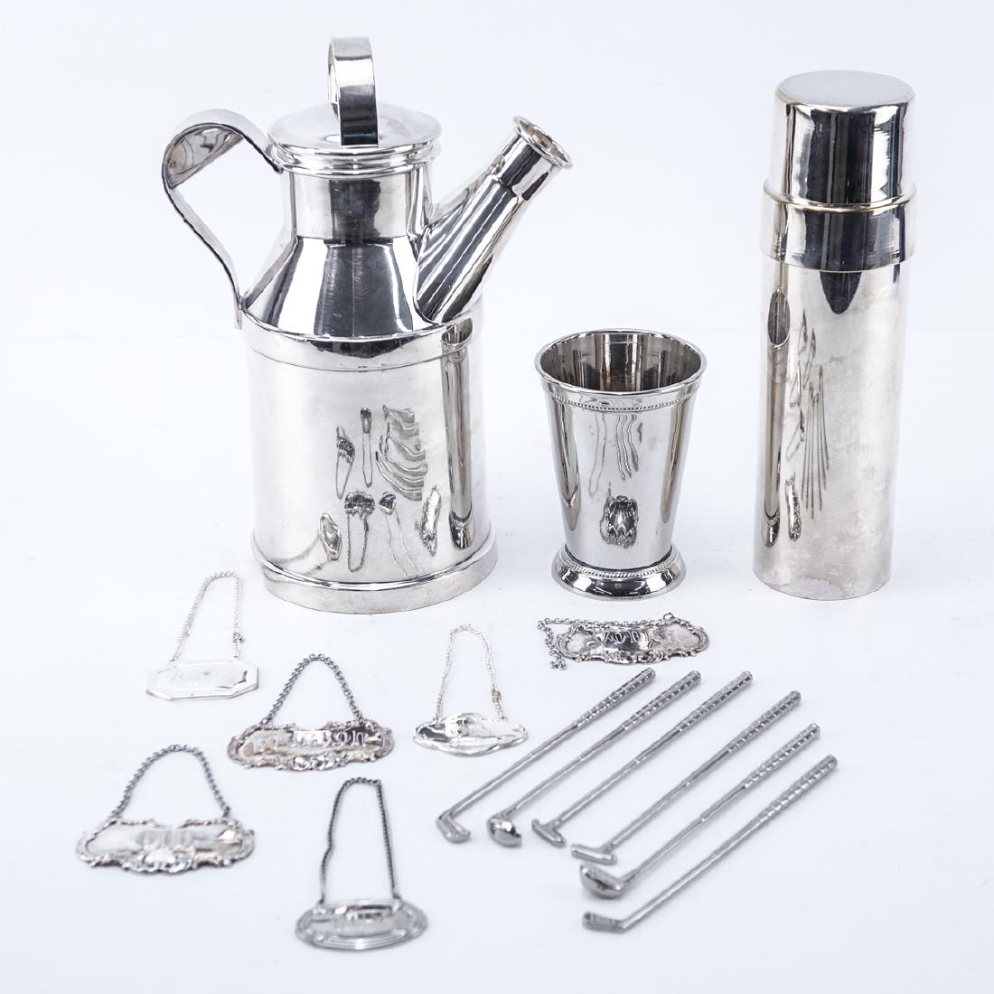 Grouping Of Silver Plate Bar Accessories. Includes: (1 of 7)