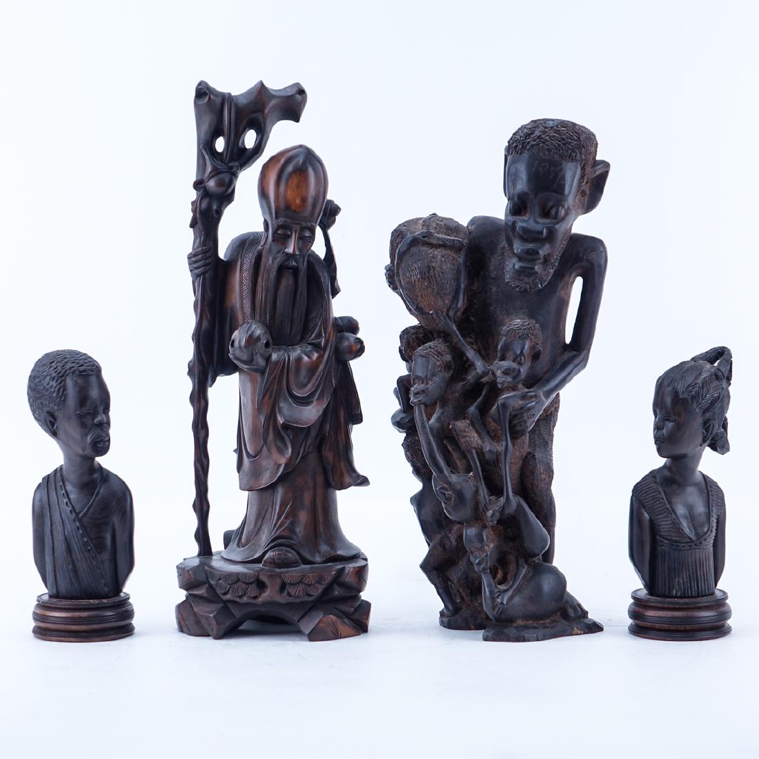 Collection of Four (4) Vintage Carved Figures. Includes (1 of 4)